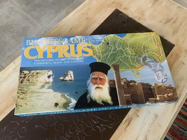 Retro 1990s business game cyprus-boardgame about culture,commerce,trade& tourism, Επαρχία Πάφου — Paphos - Άγιος Θεόδωρος