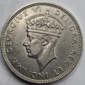 Cyprus two shillings coin 1947 kgvi au, Επαρχία Λευκωσίας — Λατσιά - Άγιος Γεώργιος