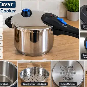 Silvercrest 6l pressure cooker stainless steel, Larnaca — Aradippou - Apostolos Loukas