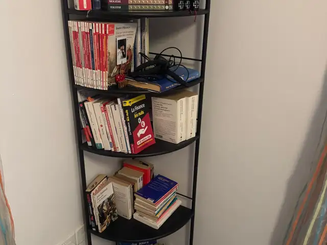 Ikea corner bookcase shelving unit black wrought iron style, Limassol — Pyrgos Lemesou