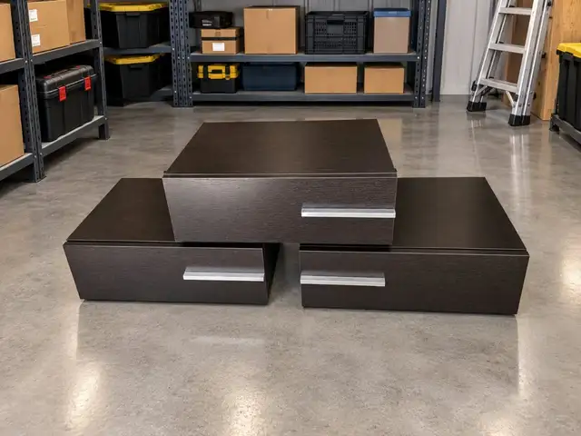 3 x Venge colour matching single drawer low bedside units, Paphos — Pegeia