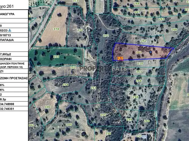 Agricultural Field 7693 m², Limassol — Anogyra