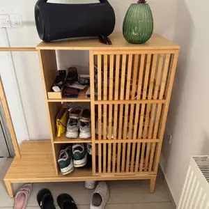 Ikea bamboo entryway bench & shoe storage cabinet / coat rack, Limassol — Pyrgos Lemesou