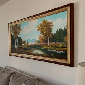 Framed Oil Painting Autumn Landscape & Lake 90 50 cm, Επαρχία Λευκωσίας — Στρόβολος - Ακρόπολη