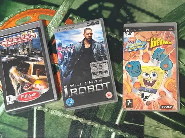 Sony psp games pack of 3x-need for speed carbon/i,robot/spongebob yellow avenger, Paphos — Paphos - Agios Theodoros