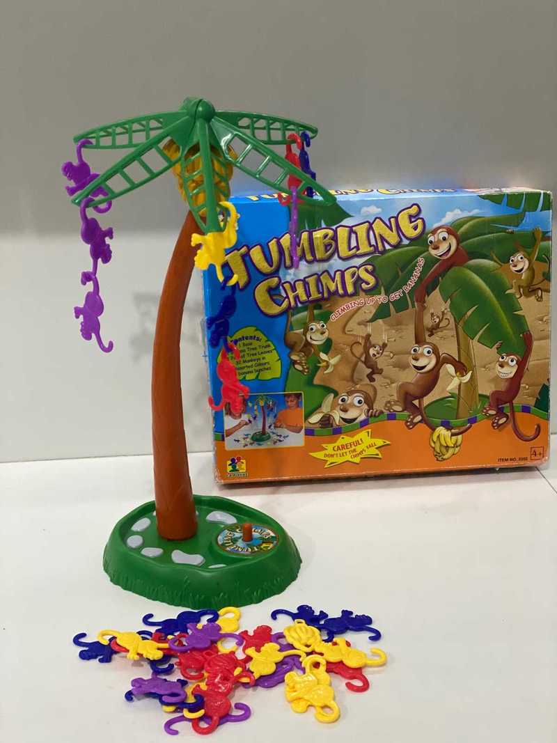 Rare tumbling chimps balancing boardgame for family.balancing