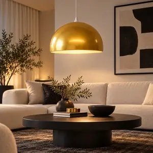 Gold Modern Acrylic Pendant Lamp Shades Various Colours 40cm, Nicosia — Nicosia - Lykabittos