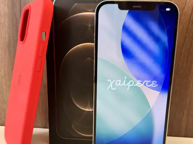 Iphone 12 pro max | 128gb | gold | 79 battery | original box, cable & case, Limassol — Erimi