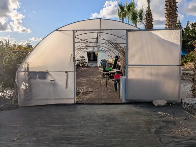 Large Polytunnel Greenhouse 20m x 4m Galvanised Steel Frame, Paphos — Pegeia