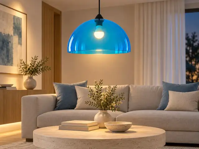 Blue Modern Acrylic Pendant Lamp Shades Various Colours 40cm, Nicosia — Nicosia - Lykabittos