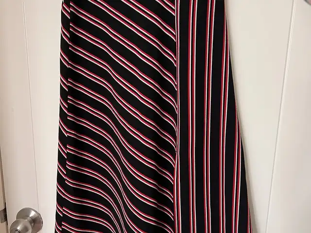 Asymmetrical black skirt with red and white stripes, Επαρχία Λεμεσού — Γερμασόγεια