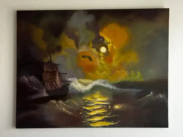 Beautiful original oil painting by a talented 13-year-old artist, Επαρχία Πάφου — Πάφος - Κάτω Πάφος