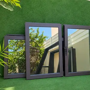 Dark brown double glazed window, Limassol — Ekali
