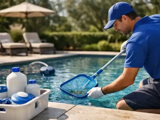 Outdoor swimming pool cleaning and maintenance services in paphos, Paphos — Agia Marina Kelokedaron