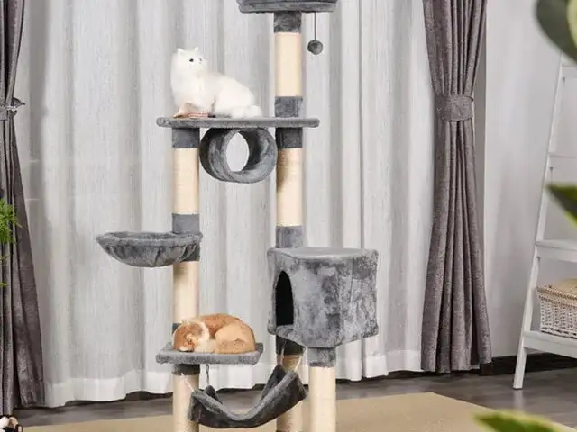 Scratching Post Cat Tree Gray 6040154cm Multi-Level Cat Scratching Post, Limassol — Ekali