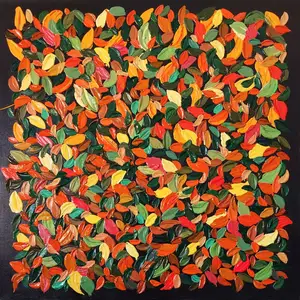 Original Textured Acrylic Leaf Painting on Canvas 9090 cm, Επαρχία Λάρνακας — Λάρνακα - Καμάρες