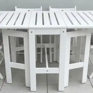 IKEA 5-Piece White Outdoor Wooden Dining Set Space-Saving, Επαρχία Λεμεσού — Άγιος Τύχων Τουριστική Περιοχή
