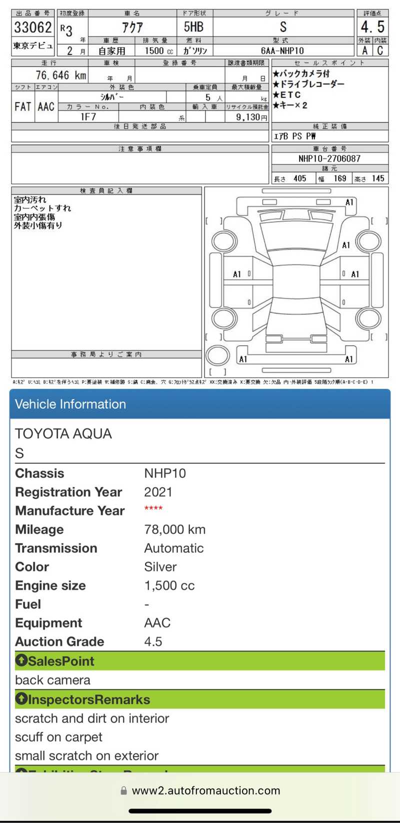 2021 Toyota Aqua 1,5L 2021 Cyprus