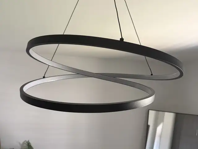 Modern black double-ring led pendant light use 1month., Επαρχία Λάρνακας — Μενεού