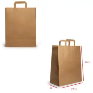 Take away craft paper bag 22x12x28cm brown 250pcs, Limassol — Agios Athanasios