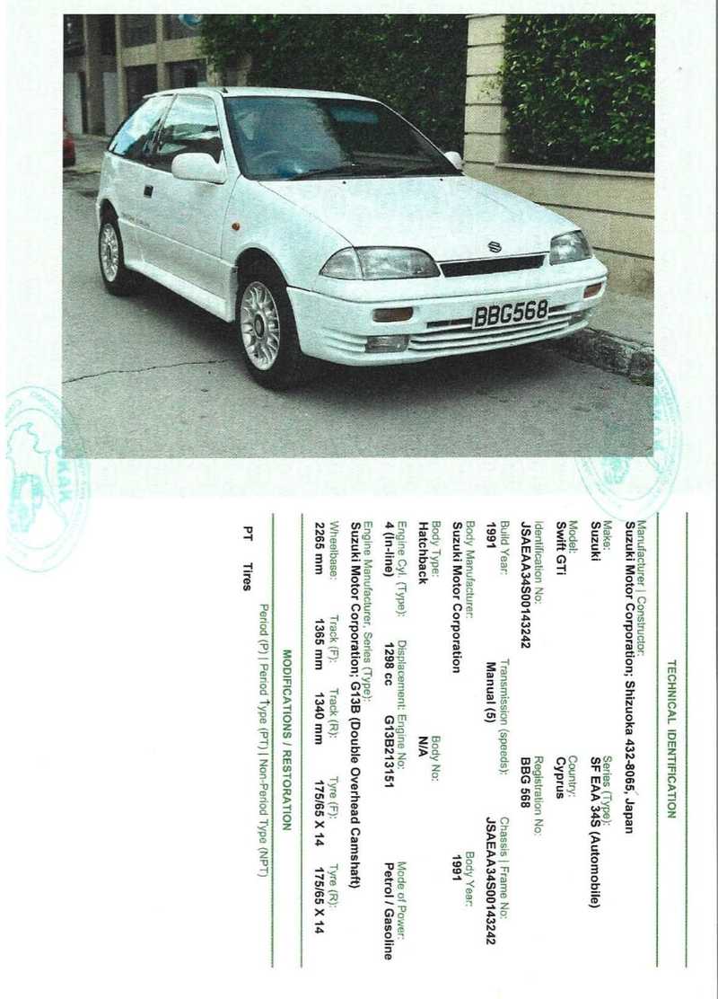 Suzuki Swift Sport 1,3L 1991