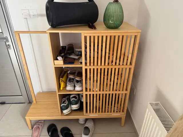 Ikea bamboo entryway bench & shoe storage cabinet / coat rack, Limassol — Pyrgos Lemesou