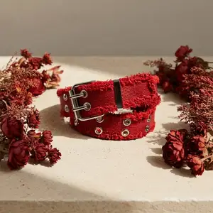 Unisex belts/ψεύτικη γούνα μοντέρνα αθλητικη kοκκινη ζώνη με διπλη βελονα, Nicosia — Strovolos - Chryseleousa