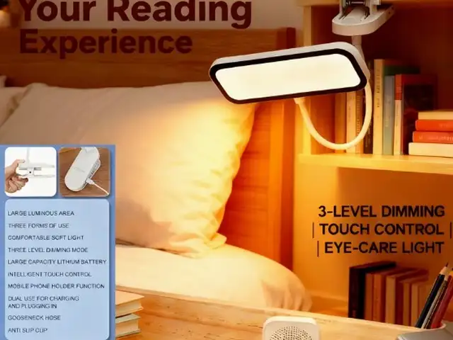 Φωτιστικό led άσπρο με κλίπ / white clip-on led desk lamp - brand new, Επαρχία Λευκωσίας — Στρόβολος - Ακρόπολη
