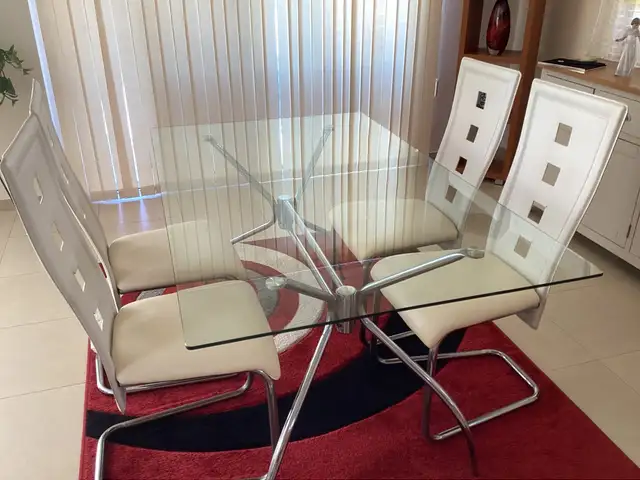 Glass dining table and 4 chairs, Paphos — Pegeia