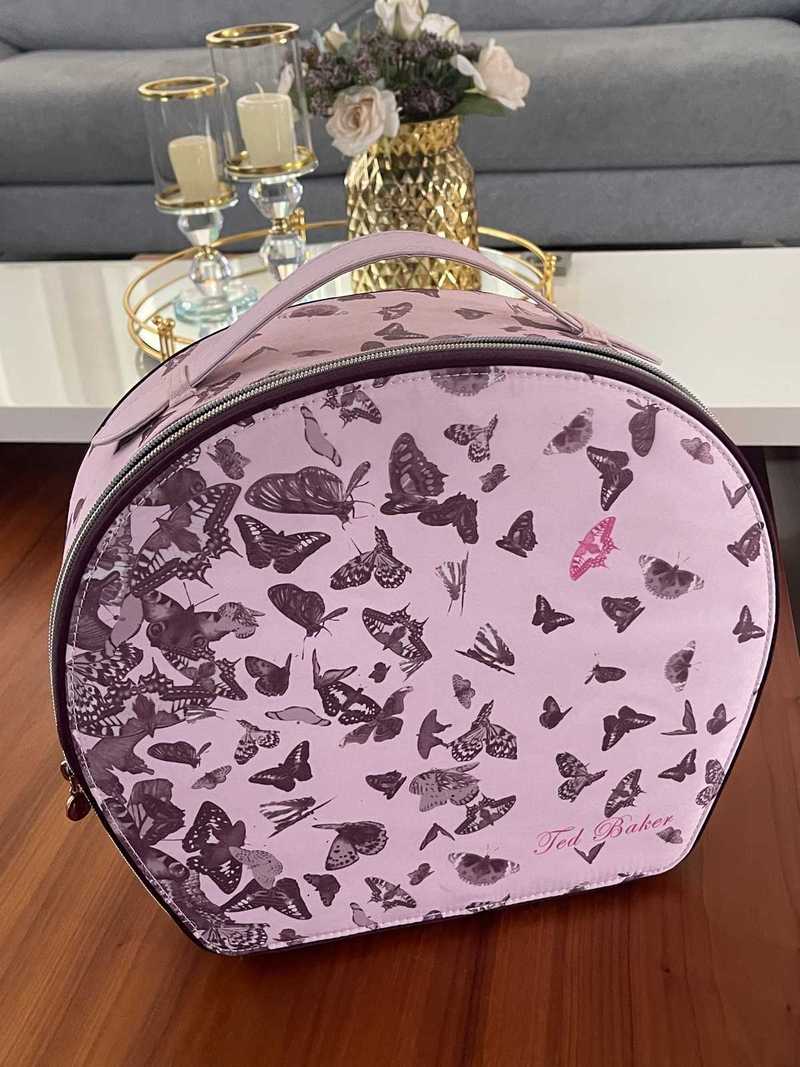 Retro authentic ted baker pink/lilac large makeup travel case w