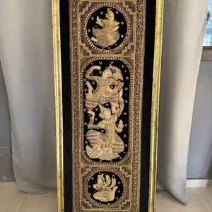 Large framed burmese kalaga embroidered tapestry, Paphos — Paphos - Kato Paphos