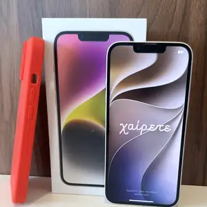 Iphone 14 | 256gb | starlight | 100 battery | box, cable & case | like new, Limassol — Erimi