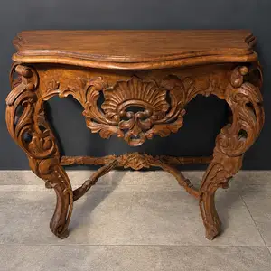 Elegant carved wooden console table baroque style, Limassol — Germasogeia