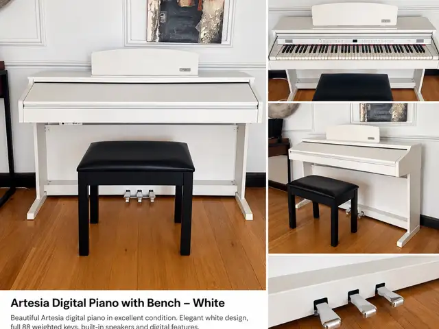 Artesia digital piano with bench white, Larnaca — Aradippou - Agios Fanourios