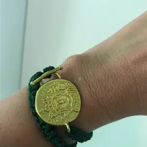 Handcrafted brass coin featuring a byzantine-inspired theme, Επαρχία Λευκωσίας — Στρόβολος - Χρυσελεούσα