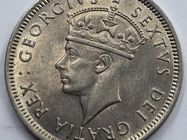 Cyprus 1 shilling coin 1949 kgvi in top unc, Nicosia — Latsia - Agios Georgios