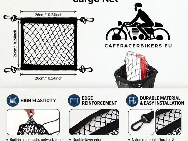 Motorcycle Cargo Net 26x26cm with 4 Hooks, Nicosia — Egkomi - 4