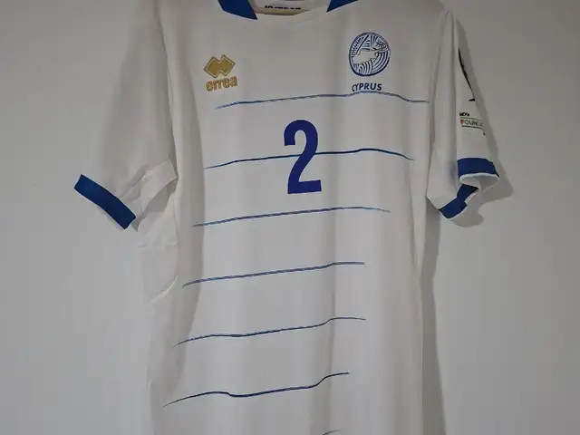 Εθνική Κύπρου φανελα προκριματικά world cup t-shirt pileas match worn, Larnaca — Xylofagou