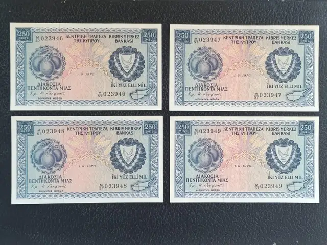 Cyprus 4 banknotes 1976. UNC, Limassol — Limassol - Petrou Kai Pavlou
