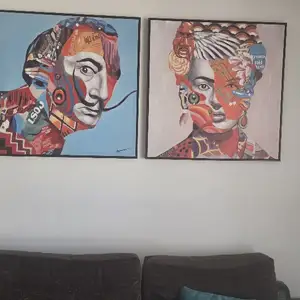 Σετ πίνακες Pop Art καμβάς με πλαίσιοSalvador Dali&Frida Kahlo, Larnaca — Alethriko