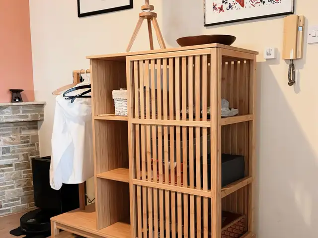 Open wardrobe with sliding door, bamboo - ikea nordkisa, Επαρχία Λευκωσίας — Στρόβολος - Δασούπολη