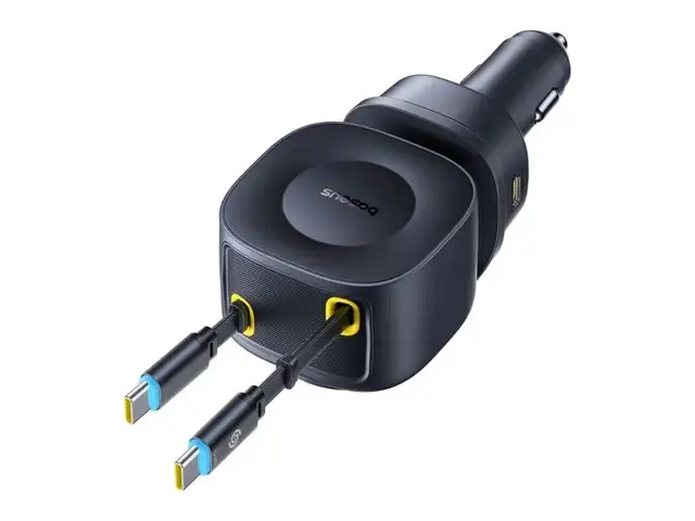 Baseus car charger 100w vr2 with retractable cable max 65w black, Limassol — Agios Athanasios