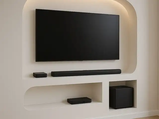 Tv recess niche construction in plasterboard walls, Paphos — Paphos - Kato Paphos