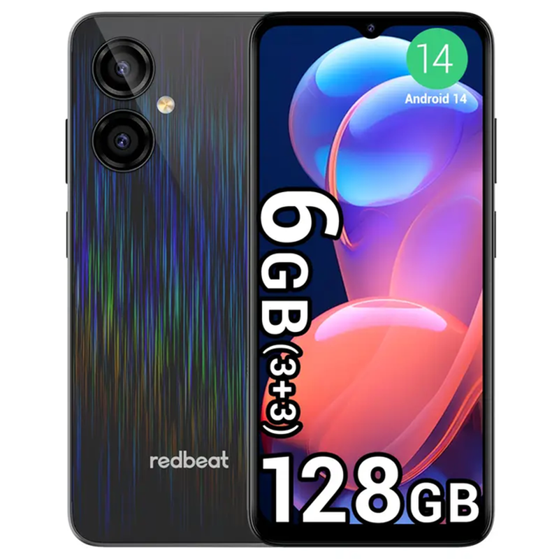 redbeat D5 128GB + 6GB RAM ブラック redbeat D5 6GB+128GB スマートフォン