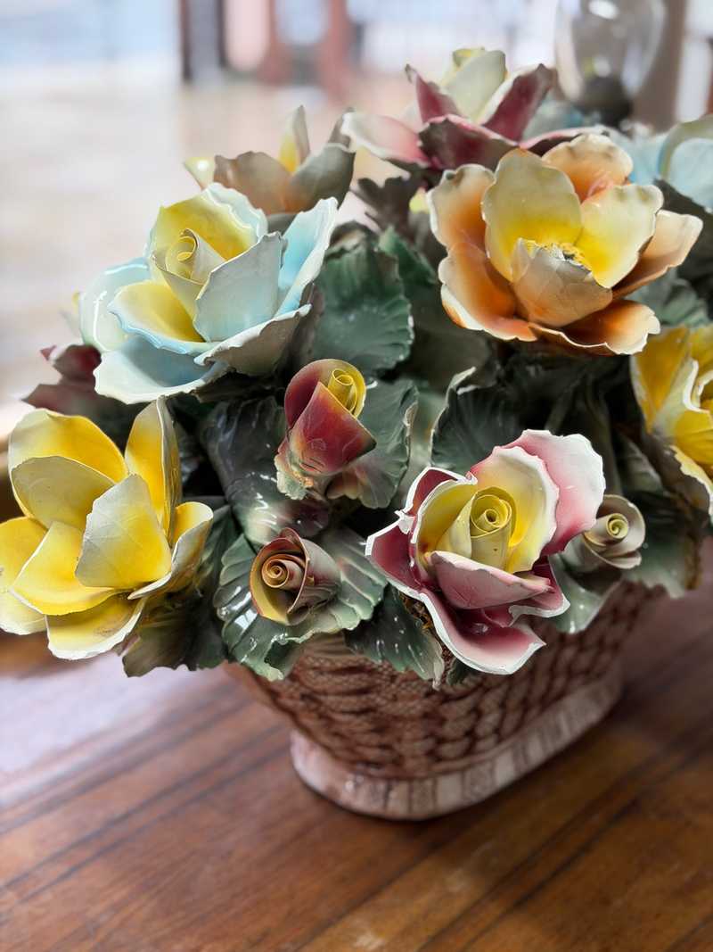 Capodimonte porcelain floral basket timeless italian elegance €450