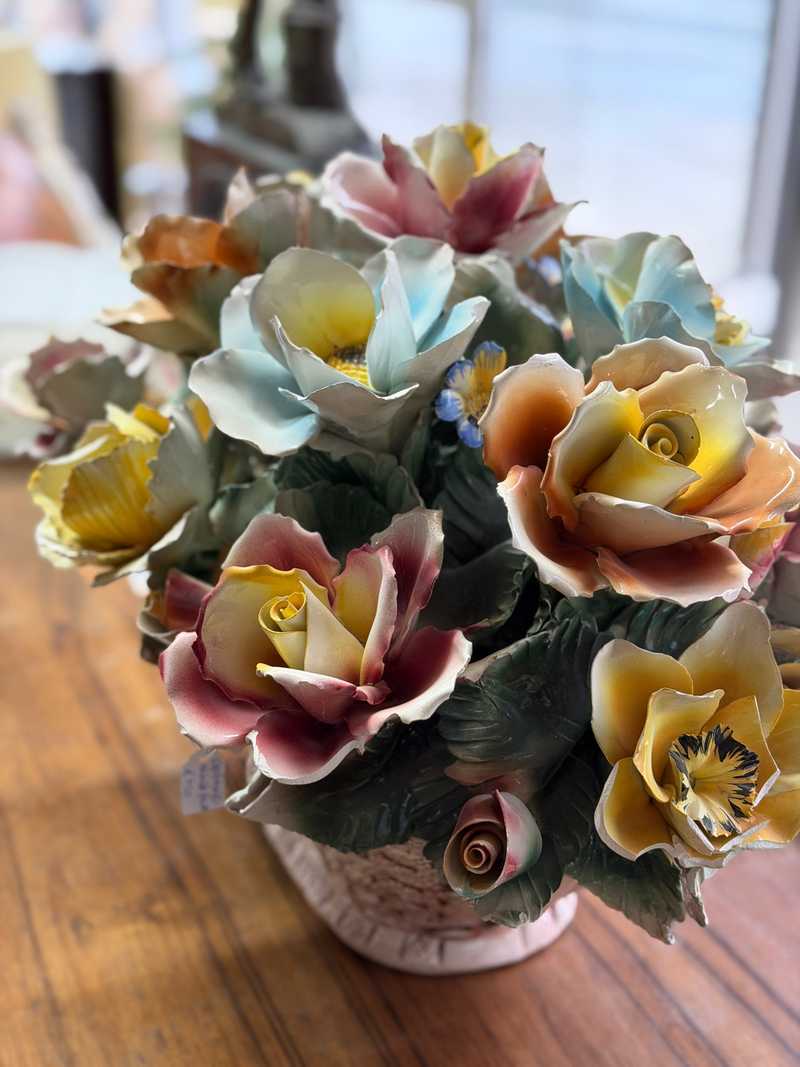 Capodimonte porcelain floral basket timeless italian elegance €450