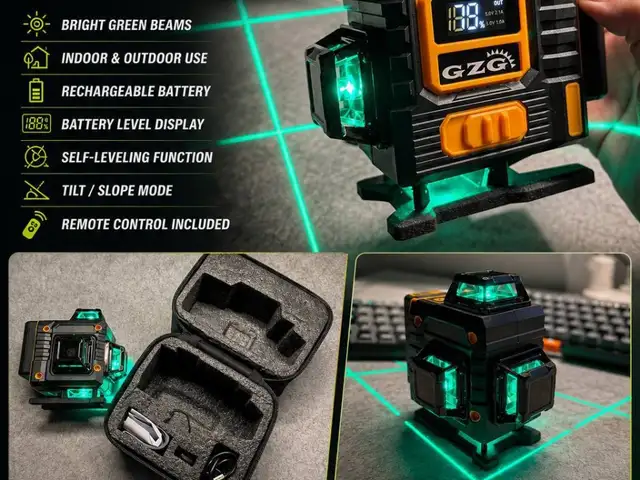 4D 16-Line 360 Green Laser Level Brand New, Limassol — Germasogeia