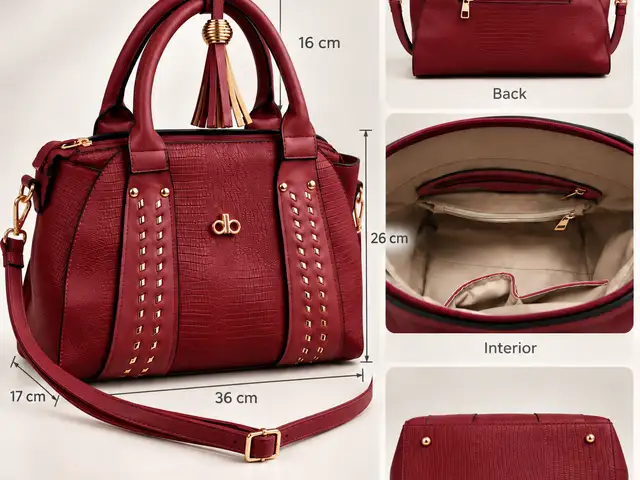 Elegant burgundy crocodile embossed handbag / satchel with shoulder strap, Επαρχία Λεμεσού — Γερμασόγεια Τουριστική Περιοχή