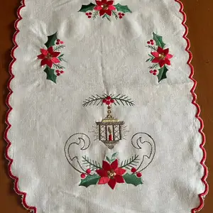 Two embroidered christmas oval tablecloths, Επαρχία Λευκωσίας — Στρόβολος - Σταυρός