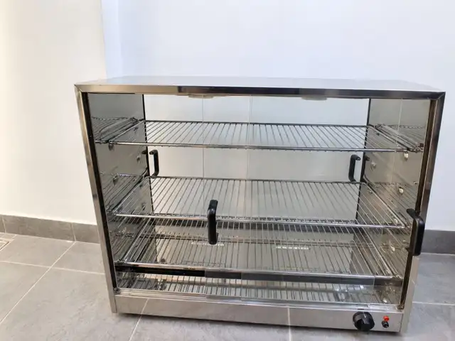 Stainless Steel Heated Food Display Cabinet - Glass Showcase, Limassol — Ypsonas